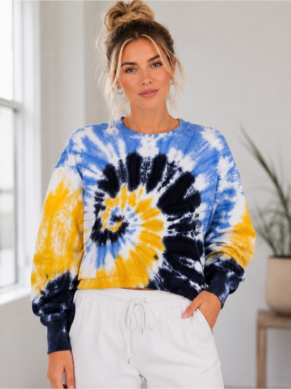 TNA Cozy AF Tie-Dye Oversized Crewneck Sweatshirt - Size 2 / Small